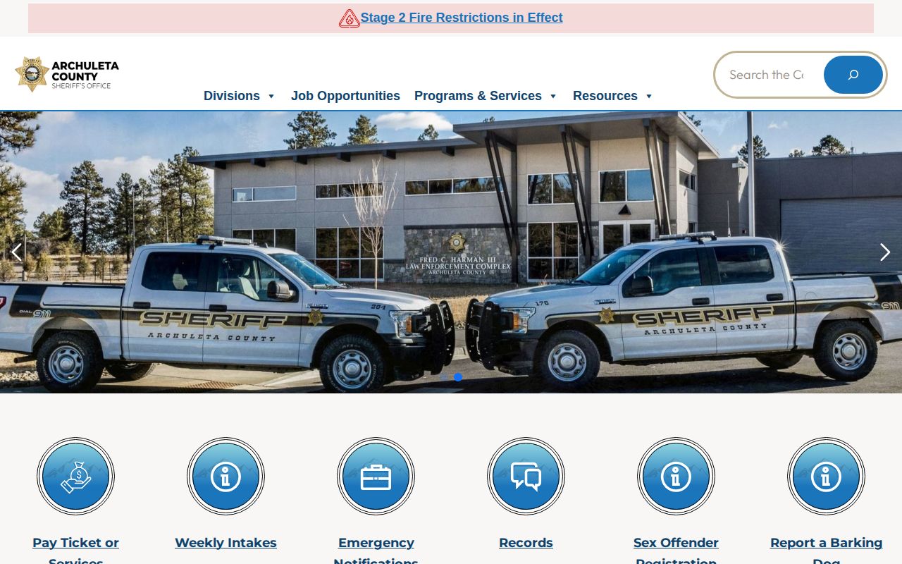 Archuleta County Detention Facility release records and sheriff office source